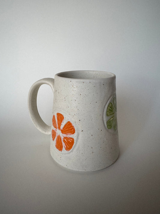 Citrus Oatmeal Mug with a handle