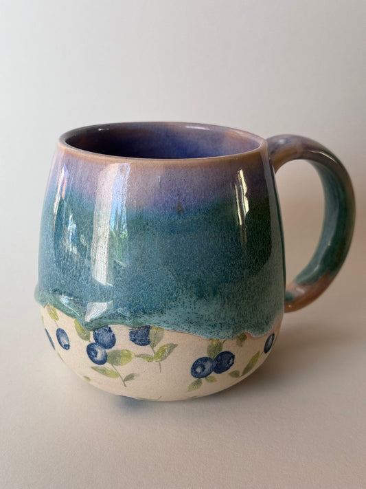 Blueberry Mug with Light Blue Glaze