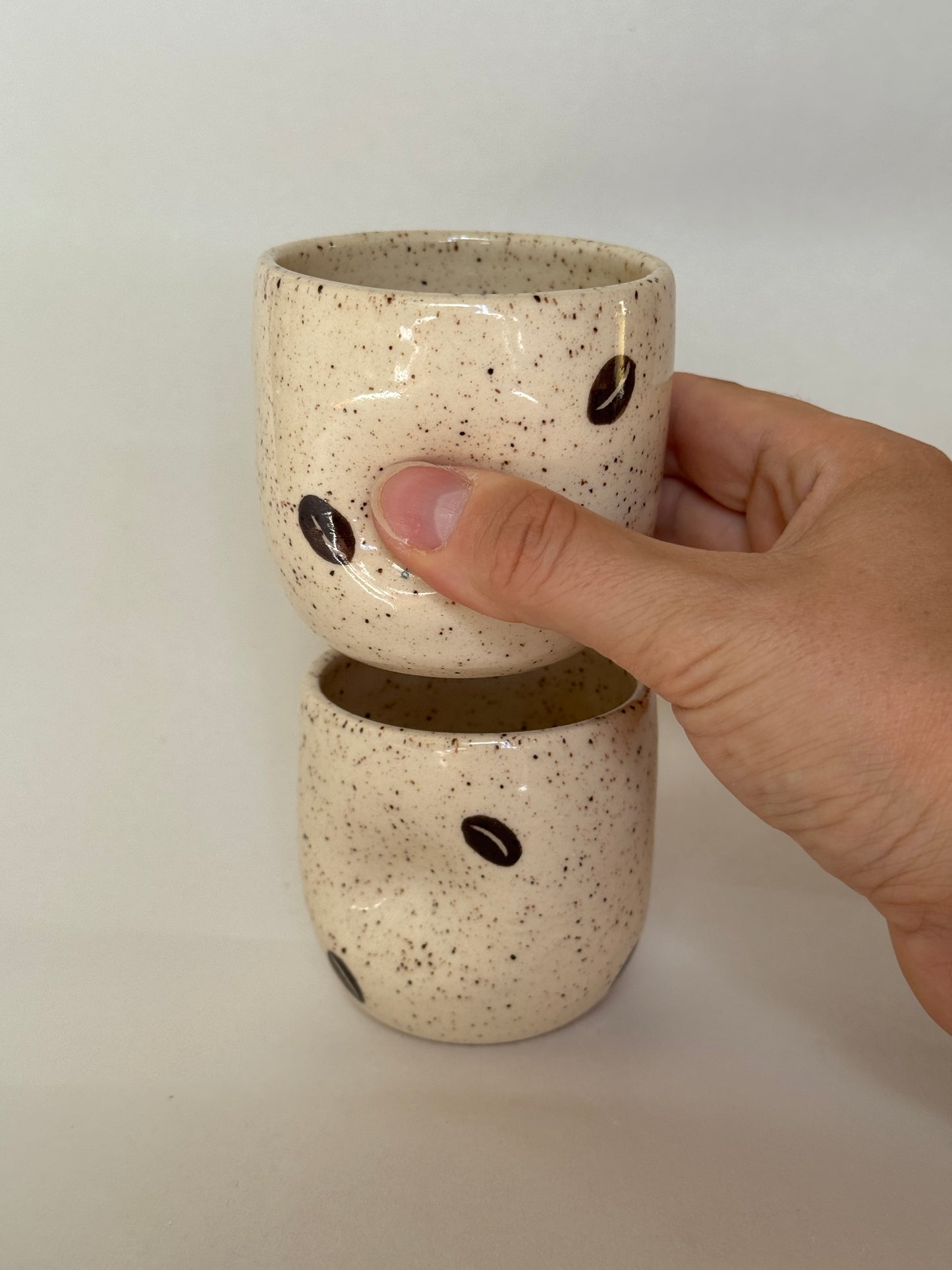 Pinched Espresso Cup Coffee Beans
