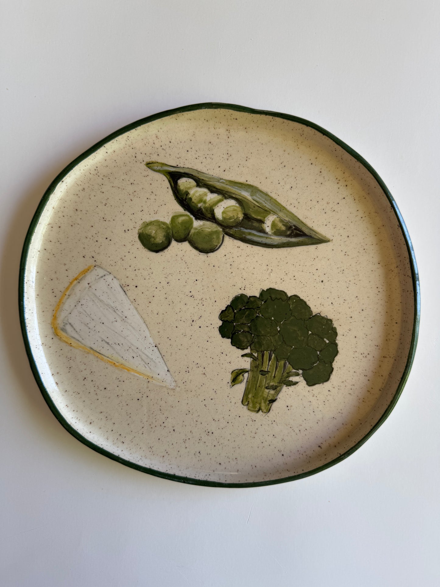 Plate Brie/Peas/Broccoli (10in)