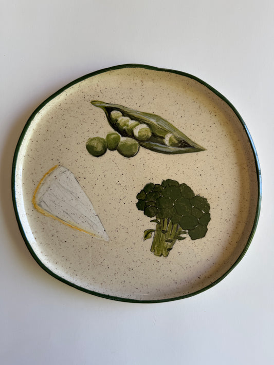 Plate Brie/Peas/Broccoli (10in)