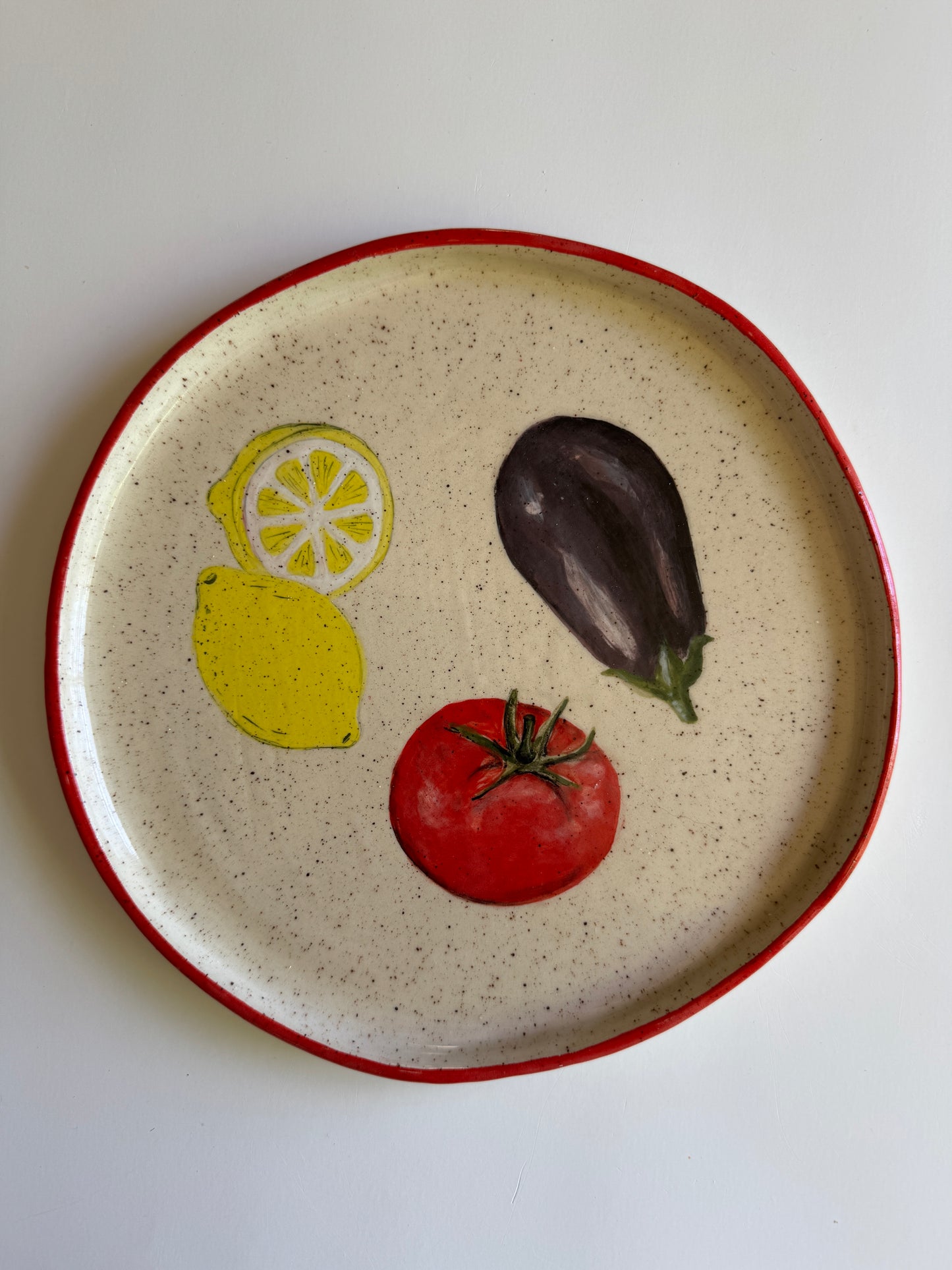 Plate Eggplant/Tomato/Lemon (10 inch)