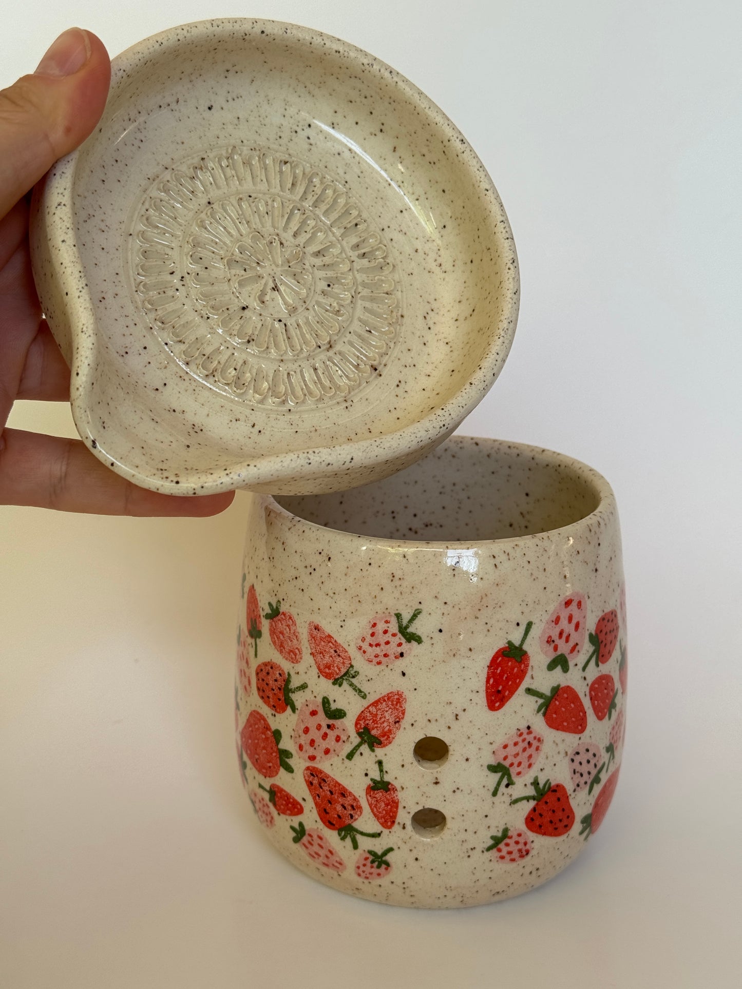 Garlic Keeper and Grater Strawberry