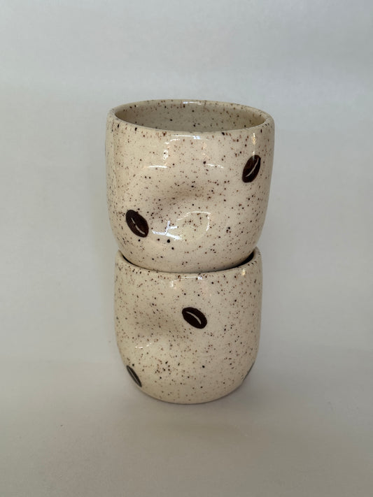 Pinched Espresso Cup Coffee Beans