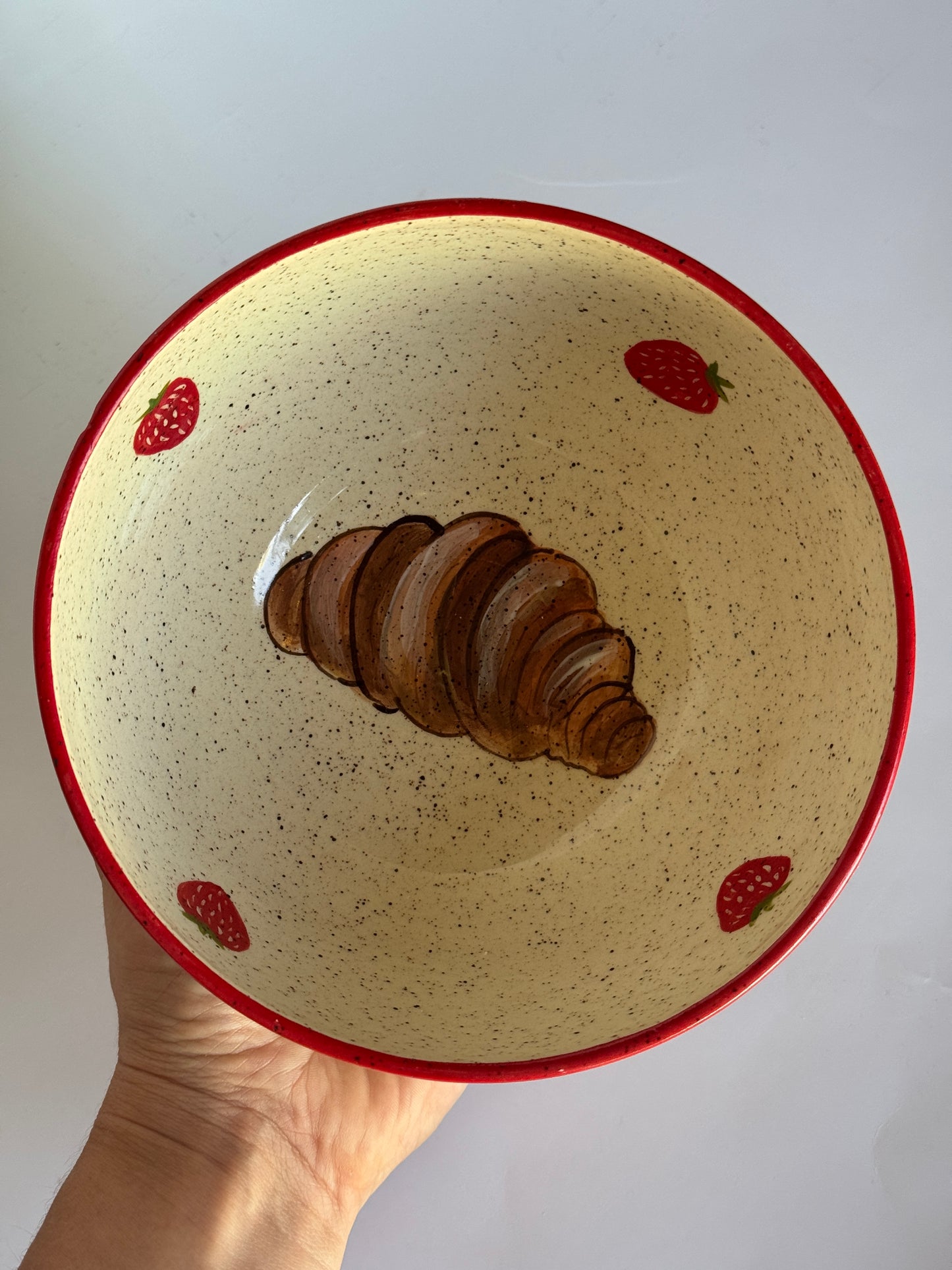 Bowl Croissant and Strawberries