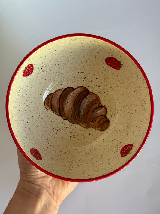 Bowl Croissant and Strawberries