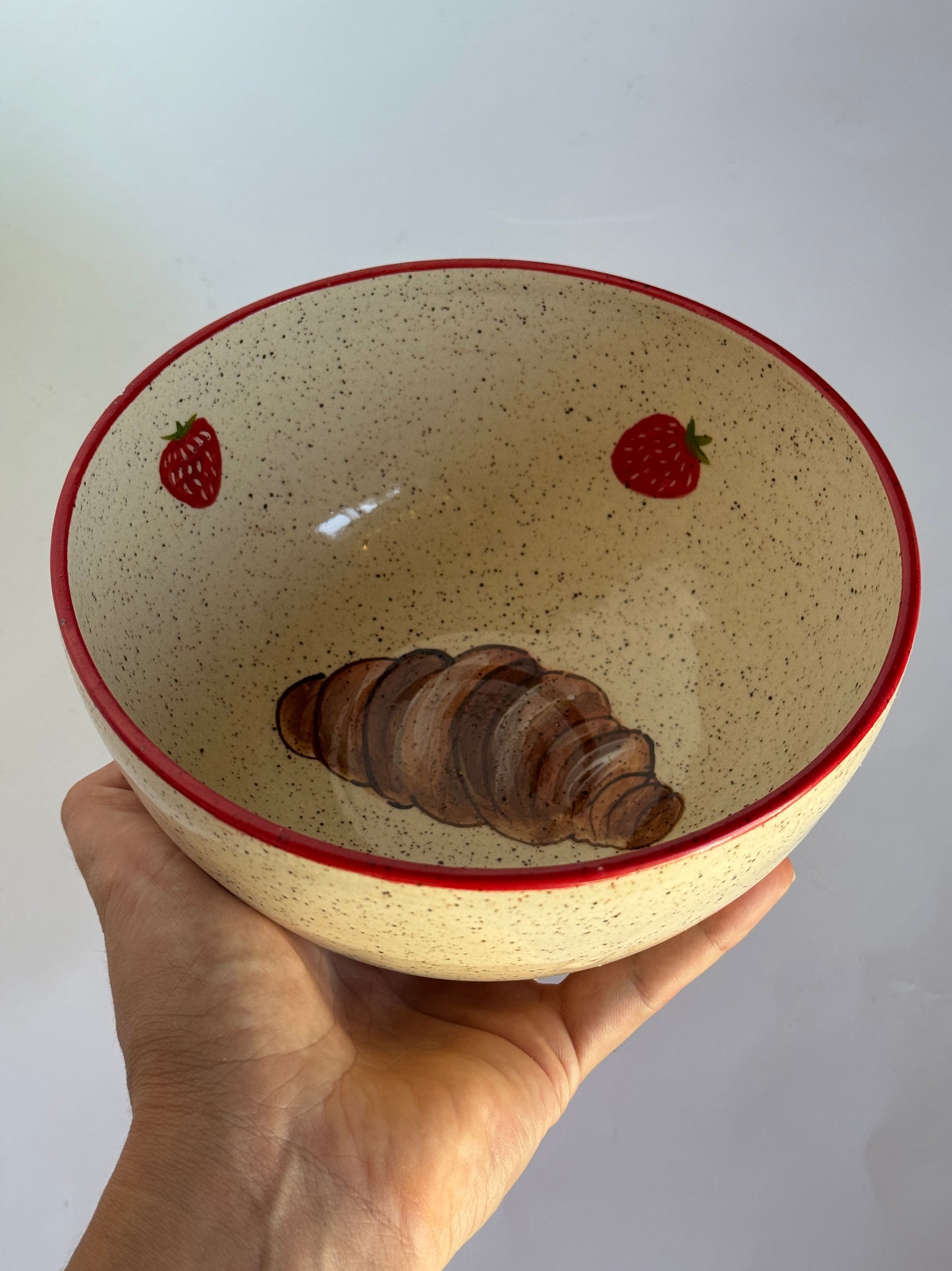 Bowl Croissant and Strawberries