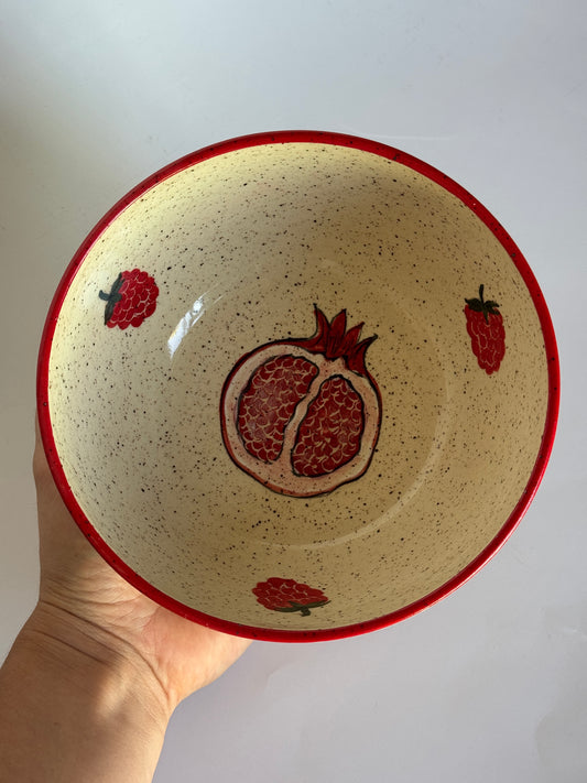 Bowl Pomegranate and Raspberries