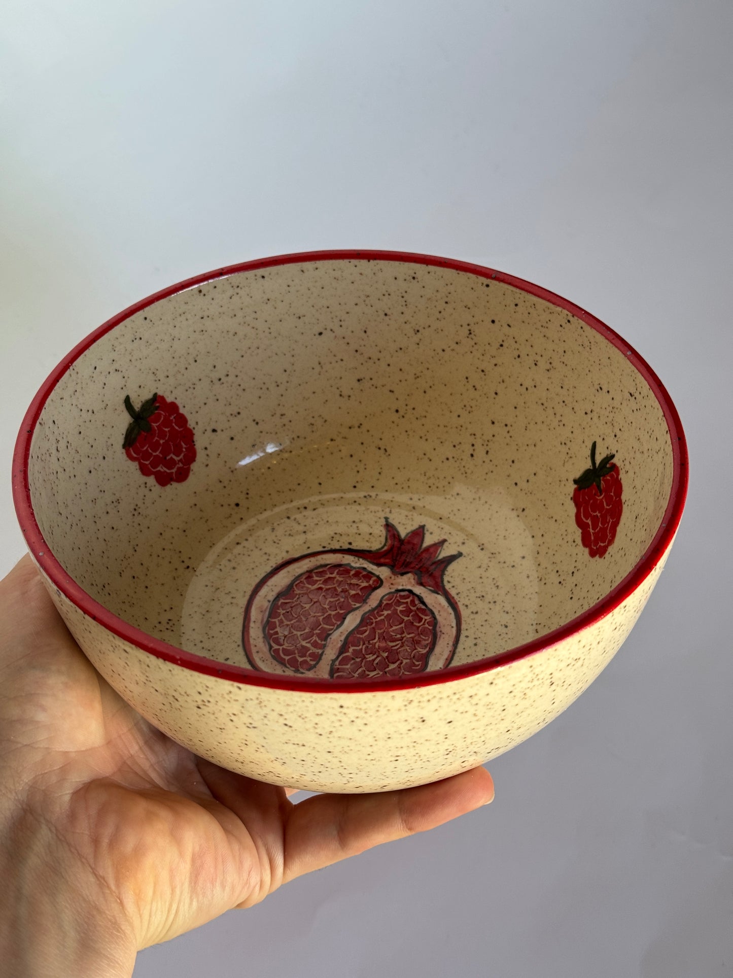 Bowl Pomegranate and Raspberries