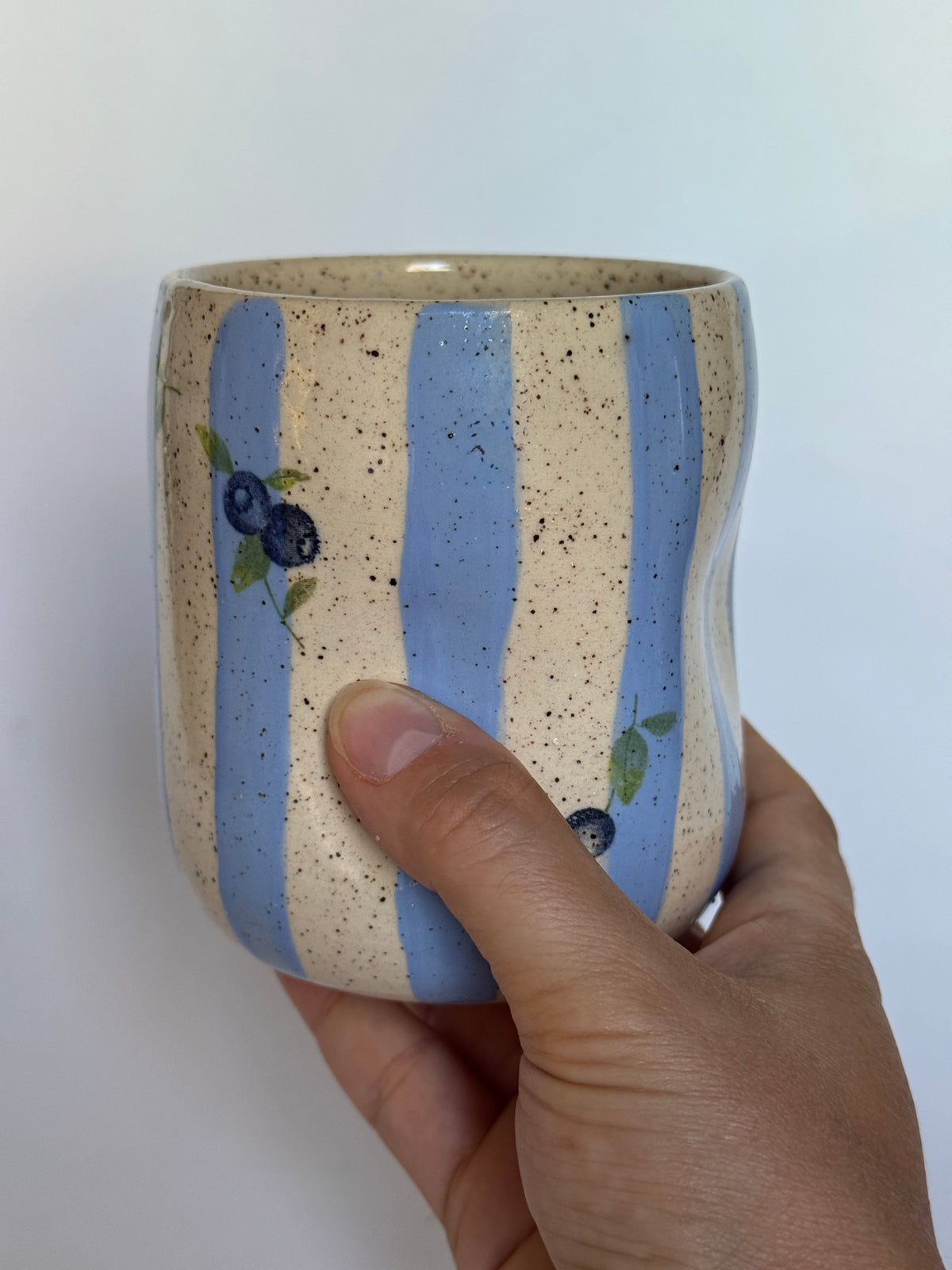 Blueberry/Stripes Pinched Cup