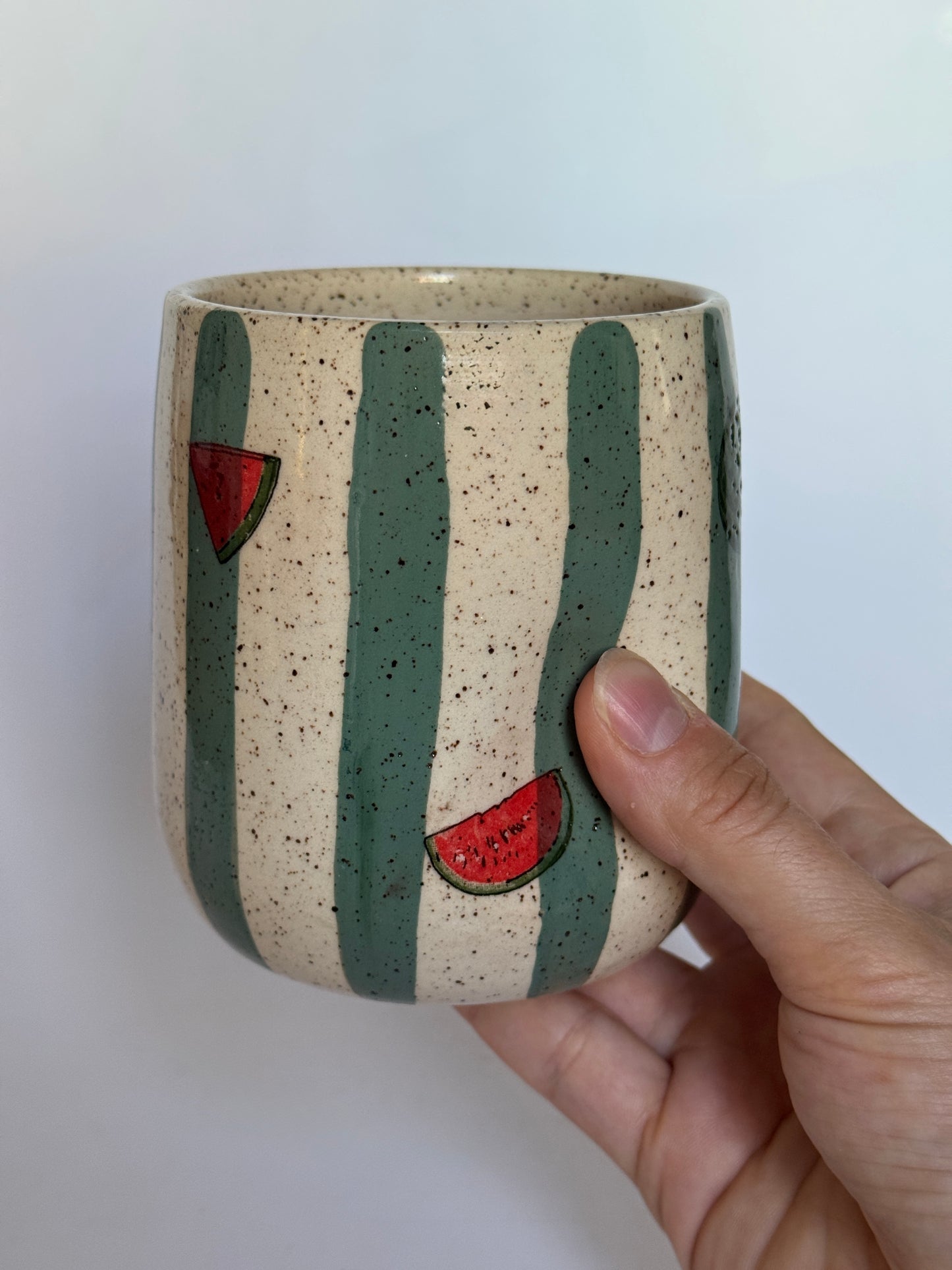 Watermelon/Stripes Pinched Cup
