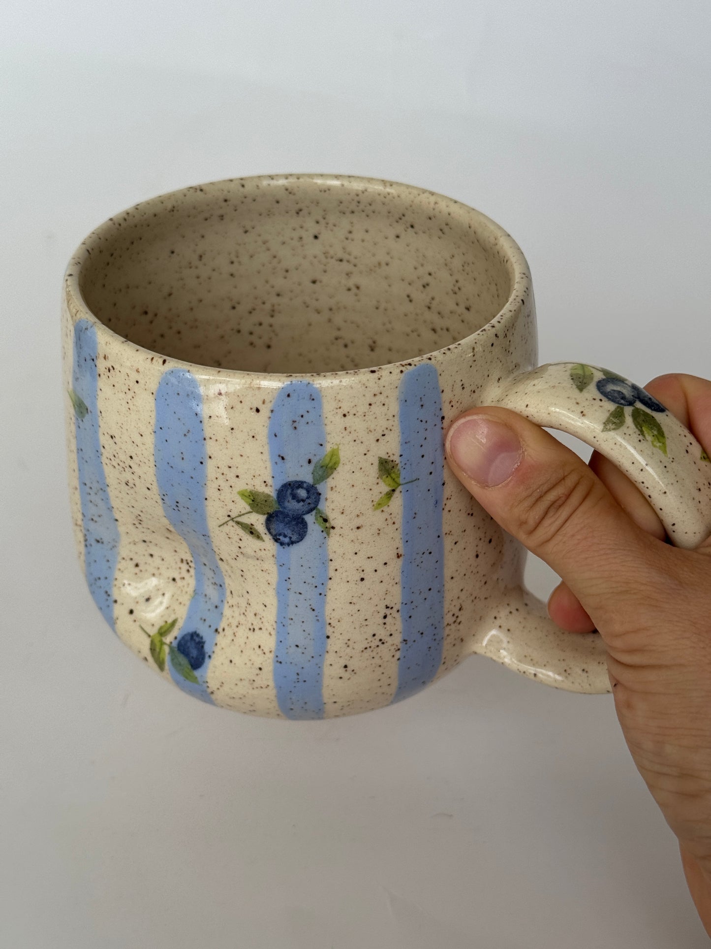 Blueberry/Stripes Pinched Mug
