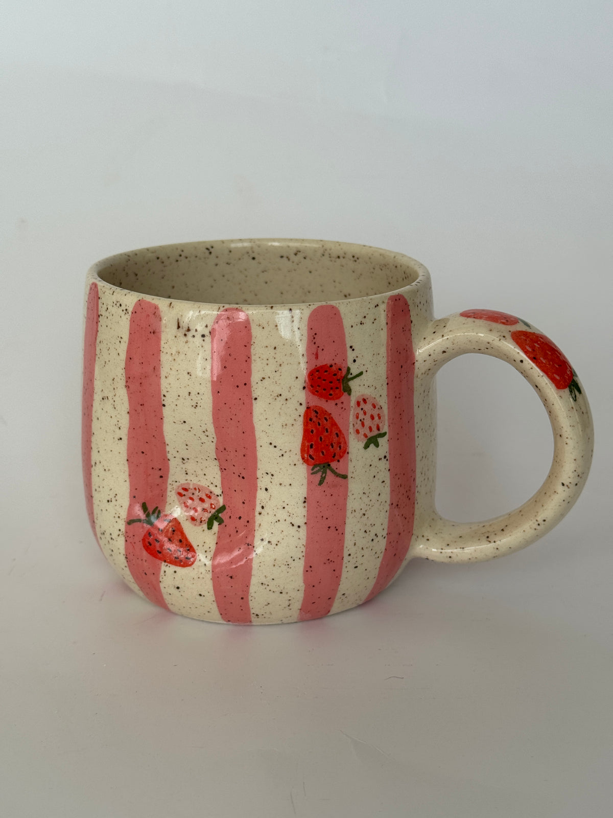 Strawberry/Stripes Pinched Mug