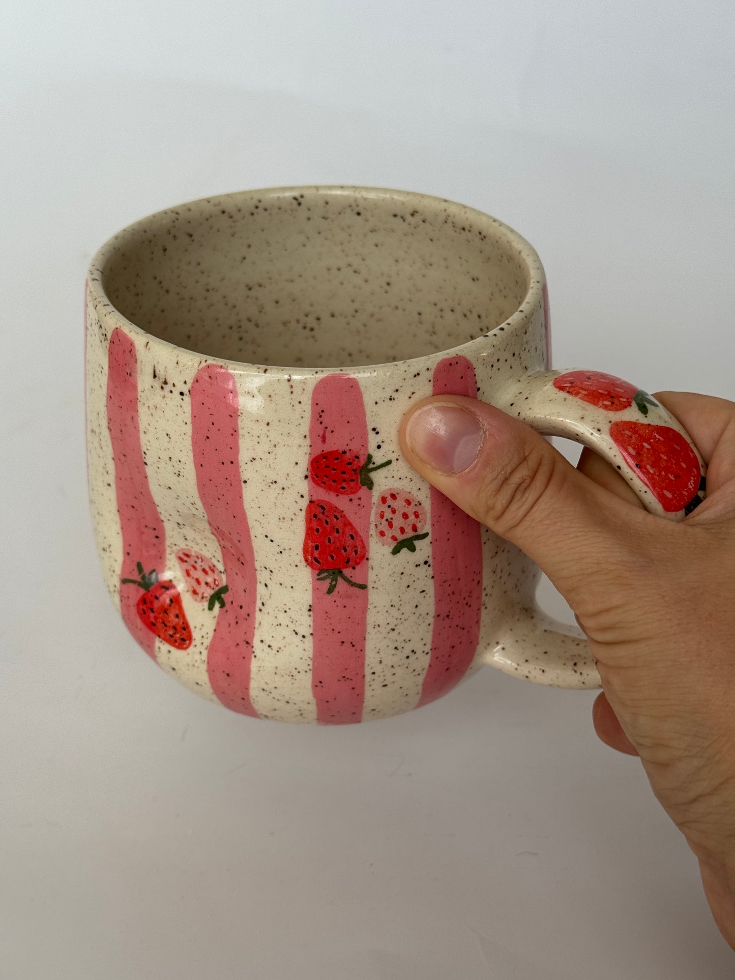 Strawberry/Stripes Pinched Mug