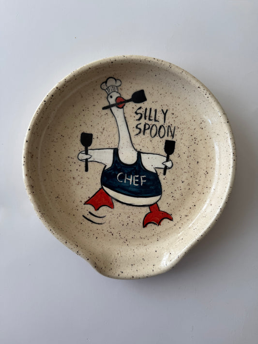 PREORDER Spoon Rest Silly Goose Blue Apron #3