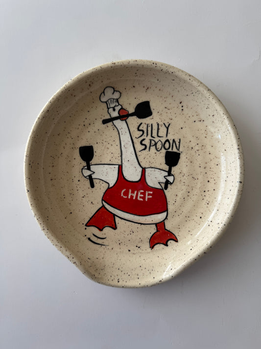PREORDER Spoon Rest Silly Goose Red Apron #2